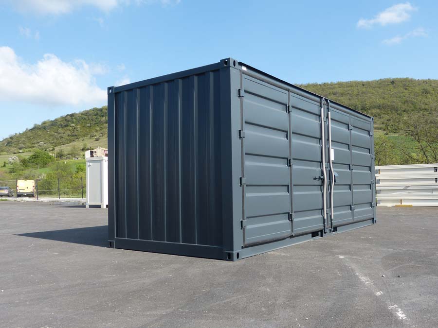 Conteneur de stockage 20 pieds Open Side Noir – Image 3