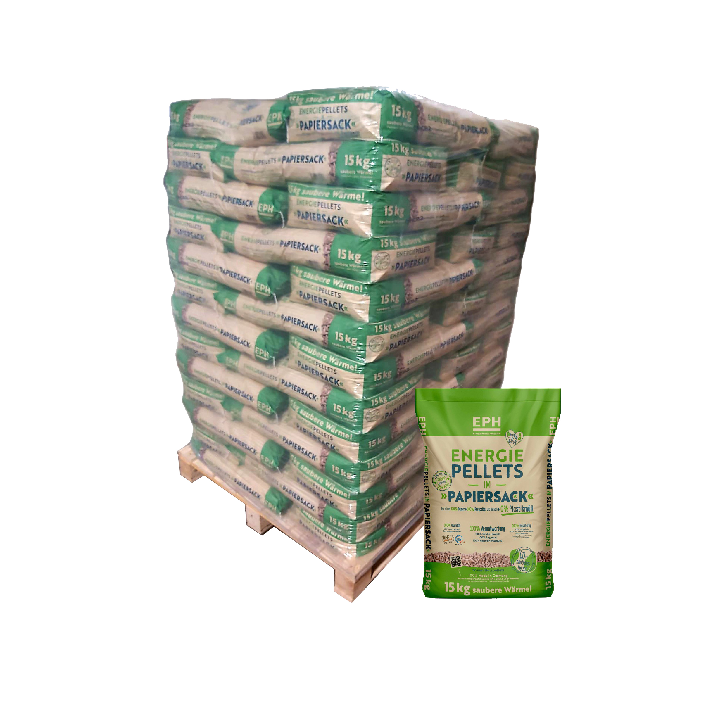 Granulés de bois – EPH en sac papier | 975 kg